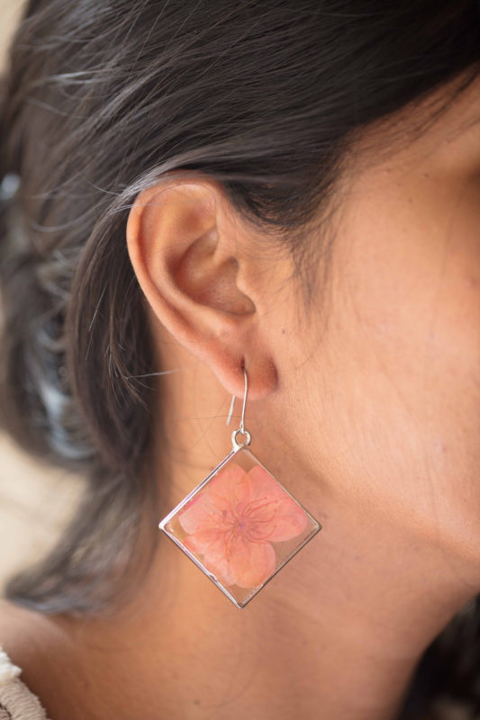 Shillong Cherry Blossom Vintage Earrings - Silver