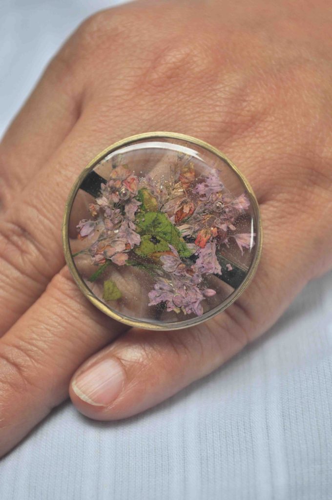Purple Buckwheat Flower Ring