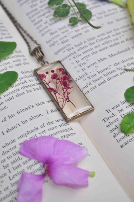 Deep Pink Gypsophillia Necklace