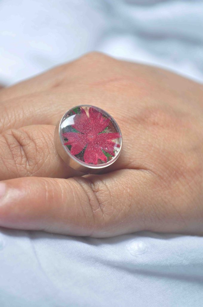 Tiny Red Star Phlox Ring