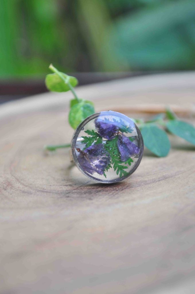 Little Bell Flower with Artemisia Fern Ring