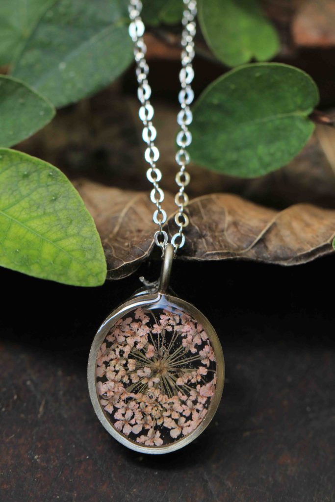 Minutiae Series - Soft Pink Queen Anne's Lace Necklace