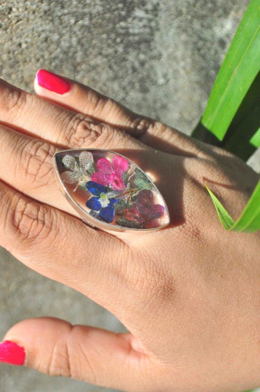 Lobelia Garden Marquise Ring