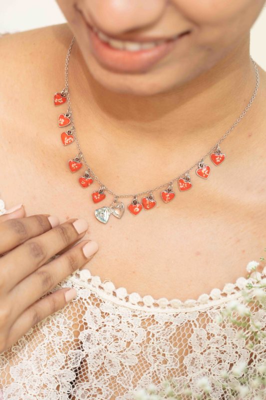 Queen (Anne) of Hearts - Choker Multipurpose Bracelet with Openable Tiny Heart Locket - 2022 Feb 14th Launch